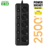 EU Power Strip With Independent Switches Multi Socket Extension Adapter 7