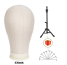 Canvas Wig Head Mannequin With Stand For Wig Making And Display 5