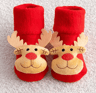 Cozy Christmas Baby Floor Socks With Santa And Snowman Knit Design 3