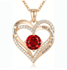 Red Zircon Heart Pendant Necklace With Rose Gift Box For Her 5
