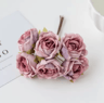 Silk Tea Rose Artificial Flower Stem For Wedding And Home Decor 8