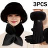 Womens Winter Hat Scarf Gloves Set For Cozy Cold Weather Coverage 2