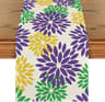 Blue Dahlia Linen Table Runner Floral Dining Table Decor For Elegant Home Styling 9