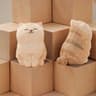 Hand Carved Wooden Cat Figurine Cute Kitten Desk Decor For Home And Car Styling 8