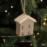 Wooden Christmas House Ornament Rustic Tree Hanging Holiday Decor 7