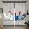 Retro Chicken Print Cafe Curtains Polka Dot Kitchen Window Drapes 12
