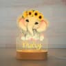 Personalized Kids Name Night Light Custom Acrylic Animal Lamp 26