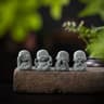 Zen Monk Statue Set Meditation Decor Mini Buddha Figurines 6