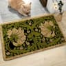 Green Floral Welcome Doormat Washable Indoor Entryway Rug 6