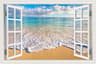 3D Beach Window Wall Sticker Ocean View Room Decor 9