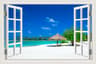 3D Beach Window Wall Sticker Ocean View Room Decor 15