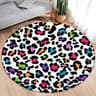 Leopard Print Round Rug Soft Flannel Carpet For Bedroom And Living Room Decor 12