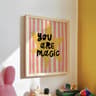 Unicorn Nursery Wall Art Inspirational Kids Room Canvas Magic Quote Decor 22