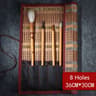 Chinese Style Bamboo Brush Holder Roll Up Case For Calligraphy Art Supplies 8