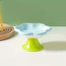 Ceramic Raised Cat Bowl With Elevated Flower Stand 6
