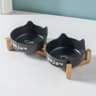 Non Slip Ceramic Double Pet Bowl Set With Elevated Feeding Rack 5