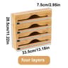 Bamboo Kitchen Wrap Dispenser With Foil And Plastic Wrap Cutter 6