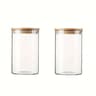Glass Storage Jar Set With Bamboo Lids Airtight Kitchen Containers 6