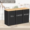 Metal Tea Coffee Sugar Canister Set With Lids 3 Piece Kitchen Storage Containers 7
