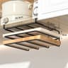 Stainless Steel Kitchen Hanging Organizer Rack With Paper Towel Holder 7