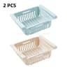 Retractable Refrigerator Drawer Organizer Pull Out Fridge Storage Box Set 9