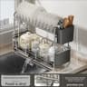 Narrow Dish Drying Rack With Drainboard For Kitchen Countertop 9