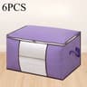 6 Pack Large Storage Bags With Zipper Foldable Clothes Storage Organizer 12