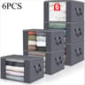 6 Pack Large Storage Bags With Zipper Foldable Clothes Storage Organizer 8
