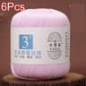 6 Piece Mercerized Cotton Lace Yarn Set For Knitting And Crochet 25