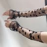 Polka Dot Mesh Fingerless Arm Sleeves 7