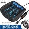 Universal USBPowered Car Seat Cooling Cushion Ventilated Summer Seat Pad With Fast Blowing Fans 5