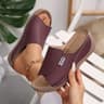 SunnyStride Wedge Slippers Open Toe Buckle Slides  Breathable Comfortable Summer Shoes 11
