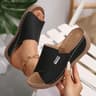 SunnyStride Wedge Slippers Open Toe Buckle Slides  Breathable Comfortable Summer Shoes 7