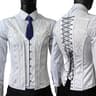 Elegant Renaissance Mens Waist Cincher  SteelBoned Medieval Corset Vest For Stomach Control 10