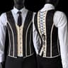 Elegant Renaissance Mens Waist Cincher  SteelBoned Medieval Corset Vest For Stomach Control 17