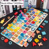 Kids Montessori Math Toy  Educational Wooden Puzzle  Fishing Game With Number And Shape Matching So 7