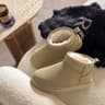 Women Winter Platform Ankle Boots Warm Leather Fur Lined Ultra Mini Booties 6