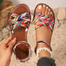 Womens Flat Sandals With Roman Straps And Non Slip Rubber Soles Comfortable Summer Sandals For Wome 9