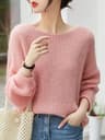 Elegant SeeThrough Loose Knit Sweater  Soft Warm Autumn Winter Cashmere Pullover For Women 8