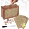 Wooden Money Saving Box  Reusable Piggy Bank With Numbered Savings Goals 100010000 Euro Design 12