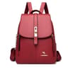 Womens Large Capacity Leather Backpack  Vintage Travel  School Rucksack 9