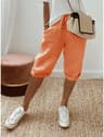 WomenS Cotton Linen Summer Shorts  Elastic Waist Casual Pants With Pockets Lightweight 5Quarter Des 7