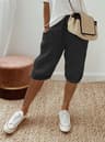 WomenS Cotton Linen Summer Shorts  Elastic Waist Casual Pants With Pockets Lightweight 5Quarter Des 8