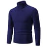 Mens High Neck Sweater  Solid Color Knitted Pullover Turtleneck For Winter Warmth 12