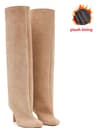 Autumn Winter Womens Knee High Boots  6cm Slim High Heels Round Toe Fashion Long Boots KnightInspir