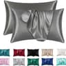 2Pack Satin Silk Pillowcases  Super Soft Standard Size Pillow Covers For Hair And Skin Care 12