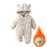 Winter Baby Bear Hooded Romper  Warm Fleece Infant Jumpsuit For Newborn Boys And Girls 9