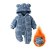 Winter Baby Bear Hooded Romper  Warm Fleece Infant Jumpsuit For Newborn Boys And Girls 8