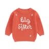 Big Sister  Little Sister Matching Embroidered Knit Sweater Set  Warm FallWinter Toddler Sweatshirt 8