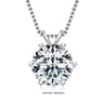 RAPRGOLD Moissanite Solitaire Pendant Necklace  S925 Sterling Silver Jewelry For Women 14